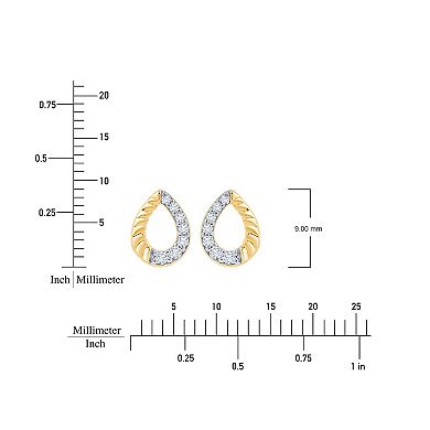 Brilliant Love 14k Gold Over Sterling Silver 1/10 Carat T.W. Lab Grown Diamond Open Pear Stud Earrings