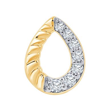 Brilliant Love 14k Gold Over Sterling Silver 1/10 Carat T.W. Lab Grown Diamond Open Pear Stud Earrings