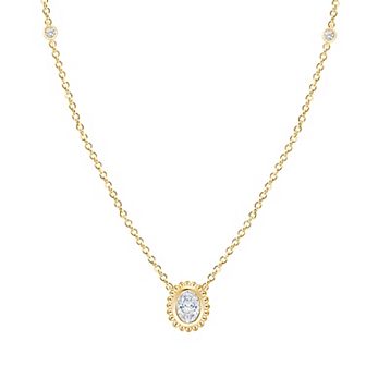 Brilliant Love 14k Gold Over Silver 1/3 Carat T.W. Lab Grown Diamond Beaded-Frame Pendant Necklace
