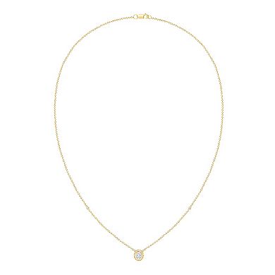 Brilliant Love 14k Gold Over Sterling Silver Lab Grown Diamond Pendant Necklace