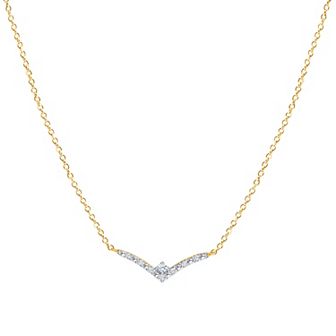 Brilliant Love 14k Gold over Sterling Silver Lab Grown Diamond Accent Necklace