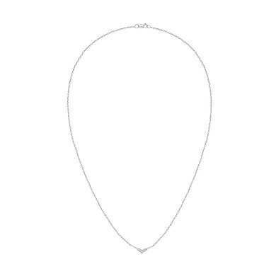 Brilliant Love Sterling Silver Lab Grown Diamond Accent Necklace