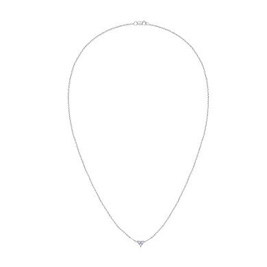 Brilliant Love Sterling Silver Lab Grown Diamond Accent Pendant Necklace