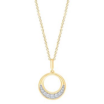 Brilliant Love 14k Gold Over Sterling Silver 1/8 Carat T.W. Lab Grown Diamond Pendant Necklace