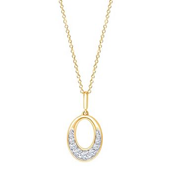Brilliant Love 14k Gold Over Sterling Silver 1/8 Carat T.W. Lab Grown Diamond Pendant Necklace