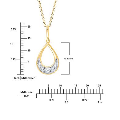 Brilliant Love 14k Gold Over Sterling Silver Lab Grown Diamond Open Pear Pendant Necklace