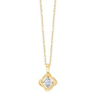 Brilliant Love 14k Gold over Sterling Silver Lab Grown Diamond Accent Pendant Necklace