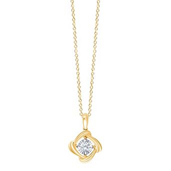 Brilliant Love 14k Gold over Sterling Silver Lab Grown Diamond Accent Pendant Necklace