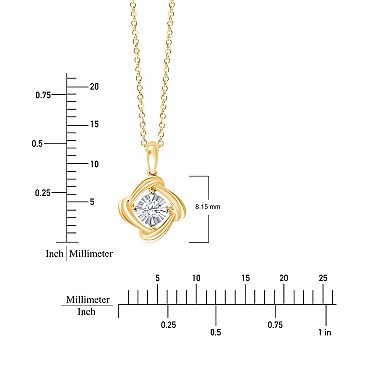 Brilliant Love 14k Gold over Sterling Silver Lab Grown Diamond Accent Pendant Necklace