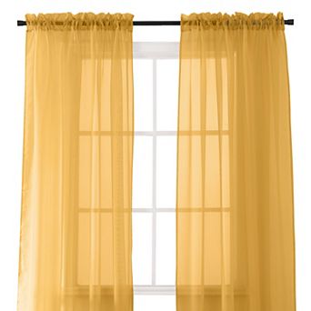 Elegant Comfort Set of 2 Sheer Curtain Panels - Rod Pocket