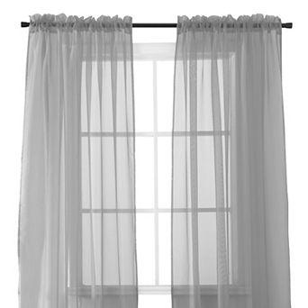 Elegant Comfort Set of 2 Sheer Curtain Panels - Rod Pocket