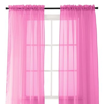 Elegant Comfort Set of 2 Sheer Curtain Panels - Rod Pocket