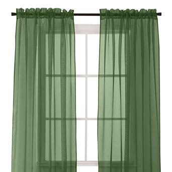 Elegant Comfort Set of 2 Sheer Curtain Panels - Rod Pocket