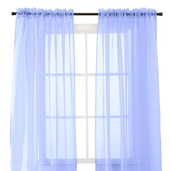 Elegant Comfort Set of 2 Sheer Curtain Panels - Rod Pocket