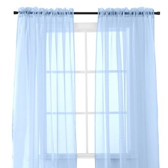 Elegant Comfort Set of 2 Sheer Curtain Panels - Rod Pocket