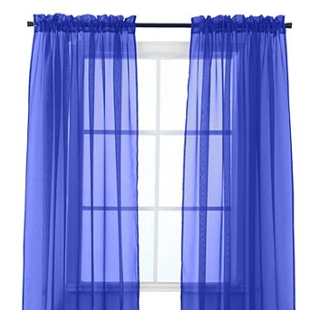 Elegant Comfort Set of 2 Sheer Curtain Panels - Rod Pocket