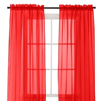 Elegant Comfort Set of 2 Sheer Curtain Panels - Rod Pocket