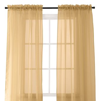 Elegant Comfort Set of 2 Sheer Curtain Panels - Rod Pocket