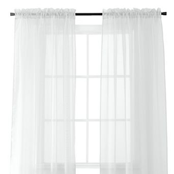 Elegant Comfort Set of 2 Sheer Curtain Panels - Rod Pocket