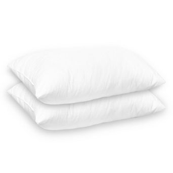 Elegant Comfort Retreat Solid Cotton Shell Hotel Pillows, Gel-Infused Filling - Set of 2