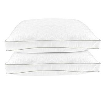 Elegant Comfort Diamond Stitched Quilted Hotel Pillows, Goose-Down Alternative - Set of 2
