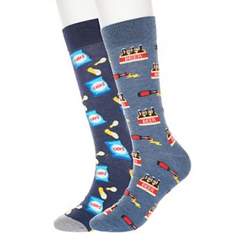 Men's Twisted Toes 2-Pack Food and Drink Novelty Socks