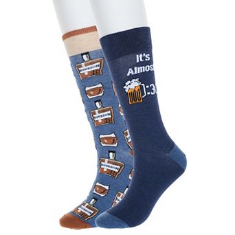 Men's Twisted Toes 2-Pack Food and Drink Novelty Socks