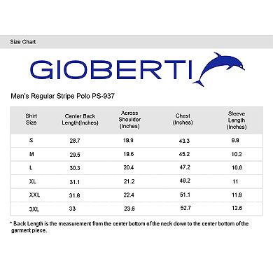 Gioberti Men's Multiple Stripe Polo Shirt - Short Sleeve Yarn Dye