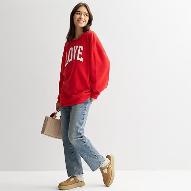 Juniors' LOVE Long Sleeve Love Graphic Pullover