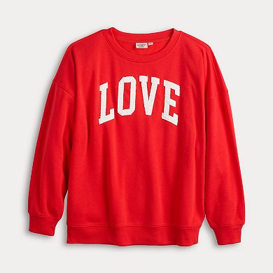 Juniors' LOVE Long Sleeve Love Graphic Pullover