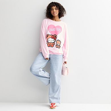 Juniors' Hello Kitty Graphic Long Sleeve Pullover