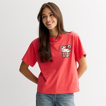 Juniors' Hello Kitty Graphic Short Sleeve Skimmer Tee