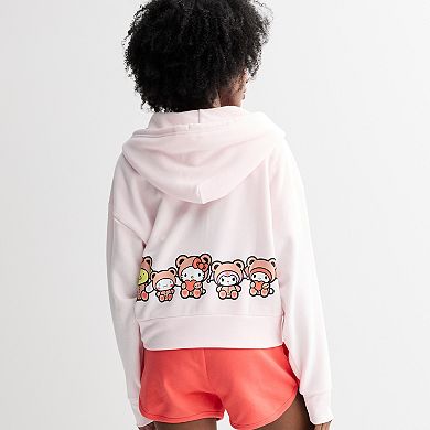 Juniors' Hello Kitty & Friends Long Sleeve Crop Zip Hoodie