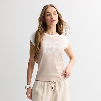 Juniors' Pink Republic Short Sleeve Graphic Tee