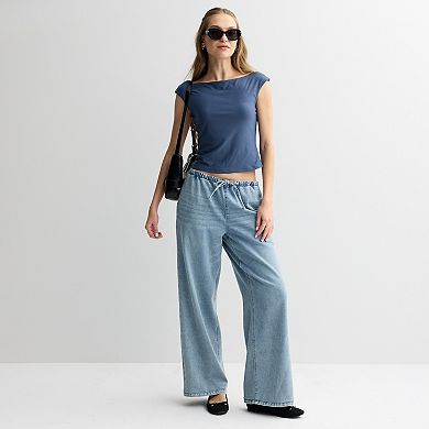 Juniors' Pink Republic Contour Boatneck Tank Top