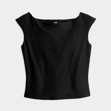 Juniors' Pink Republic Contour Boatneck Tank Top