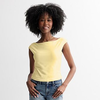 Juniors' Pink Republic Contour Boatneck Tank Top