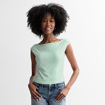 Juniors' Pink Republic Contour Boatneck Tank Top