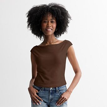 Juniors' Pink Republic Contour Boatneck Tank Top