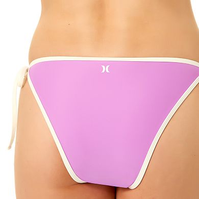 Juniors' Hurley Contrast Binding Side Tie Cheeky Swim Bottoms