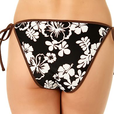 Juniors' Hurley Contrast Binding Side Tie Cheeky Swim Bottoms