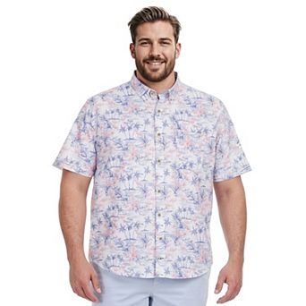Big & Tall IZOD Printed Dockside Woven Short Sleeve Shirt