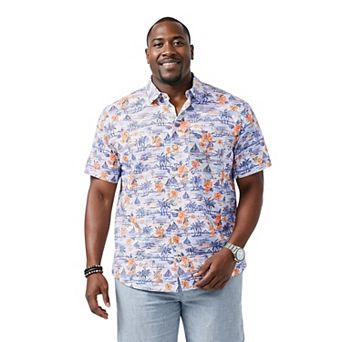 Big & Tall IZOD Printed Dockside Woven Short Sleeve Shirt