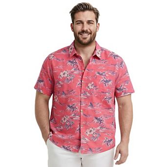 Big & Tall IZOD Printed Dockside Woven Short Sleeve Shirt