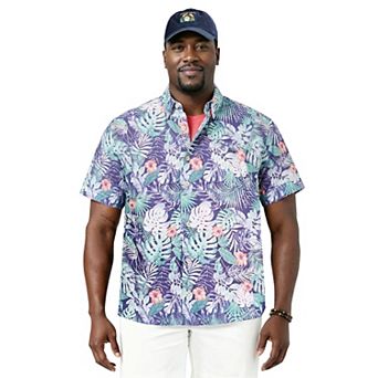 Big & Tall IZOD Printed Dockside Woven Short Sleeve Shirt