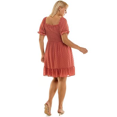 Juniors' Plus Size Lily Rose Smocked Front Skater Dress