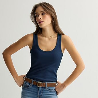 Juniors' SO® Rib Scoop Neck Tank Top