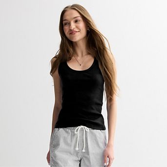 Juniors' SO® Rib Scoop Neck Tank Top