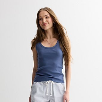 Juniors' SO® Rib Scoop Neck Tank Top