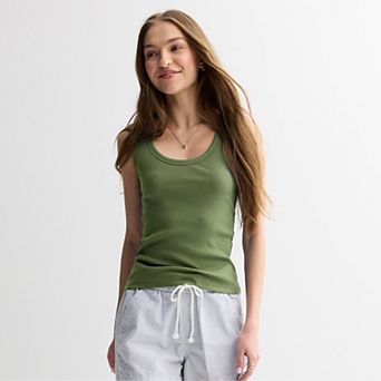 Juniors' SO® Rib Scoop Neck Tank Top
